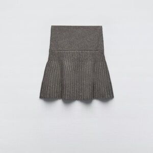 Zara Charcoal Ribbed Mini Skirt